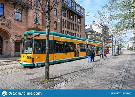 Iconic Yellow Tram Of Norrkoping Sweden Editorial Stock Photo Image