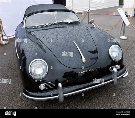 Front View Of A 1956 Black Porsche 356a Speedster Lhd On Display At