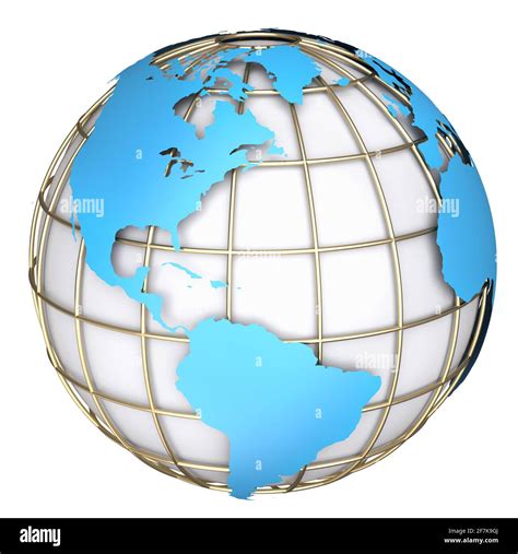 Earth World Map North And South America On A Planet Globe 3d