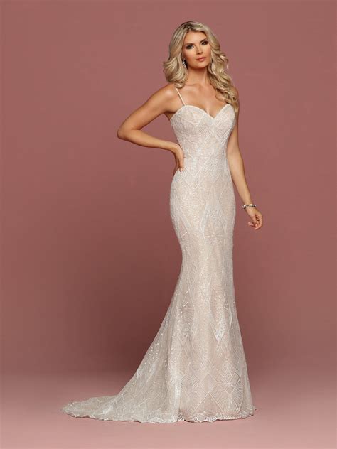 Davinci Bridal 50480 Long Fitted Embellished Wedding Dress Beaded