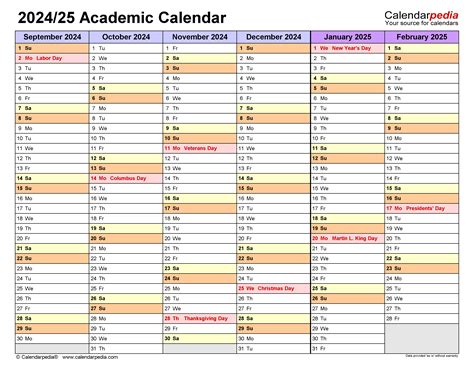 Academic Calendars 20242025 Free Printable Pdf Templates