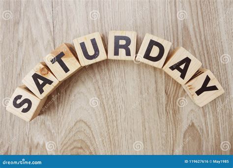 Saturday Alphabet Letter With Space On Wooden Background Stock Photo