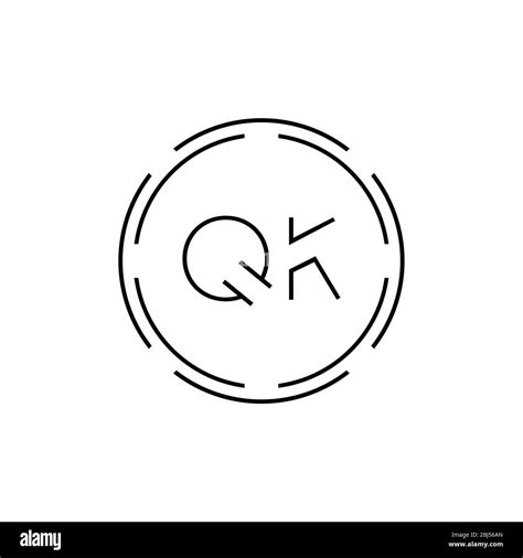 Initial Letter Qk Logo Design Vector Template Digital Abstract Circle