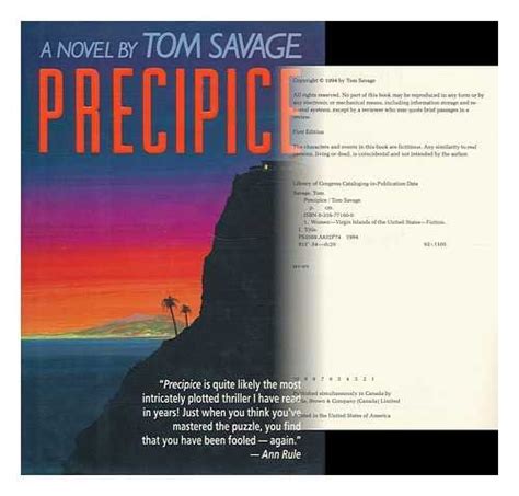 Precipice SIGNED ADVANCE READING COPY By Tom Savage Very