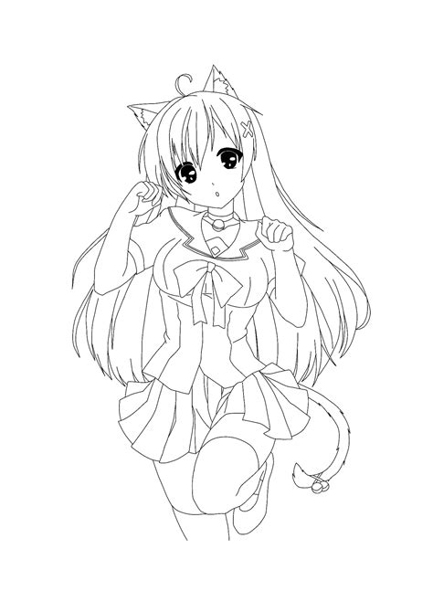 Anime Kawaii Coloring Pages Anime Coloring Pages