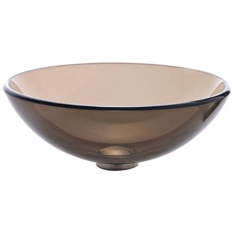 What is the most common feature for clear vessel sinks? KRAUS Glass Vessel Sink in Clear Brown-GV-103 - The Home Depot