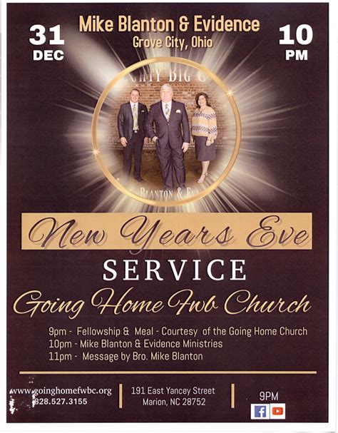 New Years Eve Service Going Home Free Will Baptist Church