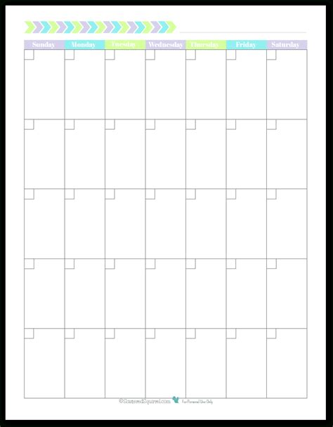 Sunday Saturday Monthly Calendar Template Calendar Printables Free Blank