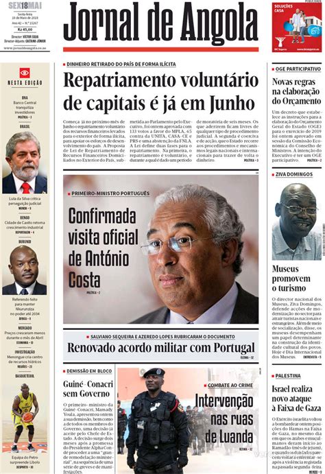 Jornal De Angola Sexta 18 De Maio De 2018