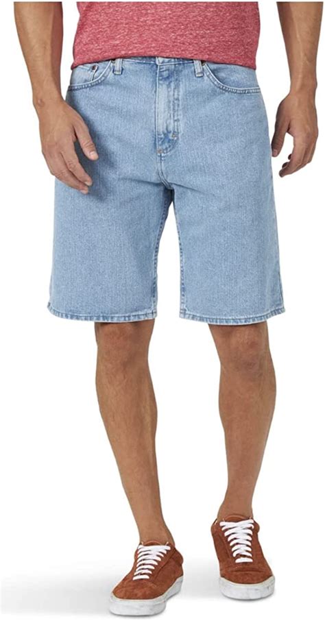 Wrangler Men S 5 Pocket Denim Shorts 34 Light Stone At Amazon Mens