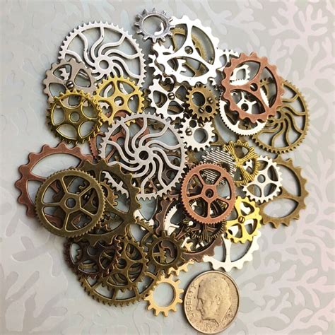 Steampunk Gears Cogs Buttons Watch Parts Altered Art Sprocket Etsy