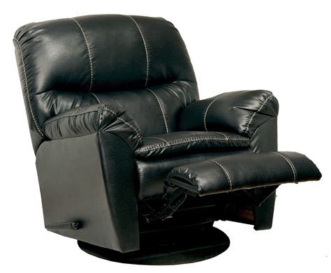 Cosmo Black Leather Swivel Glider Recliner From Catnapper