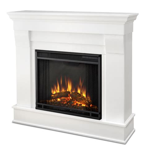 * 5 year warranty * over 900 sold * 10 colour flames *. Real Flame Chateau Electric Fireplace in White