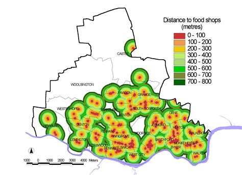 Gis Mapping Of Food Deserts In Newcastle 1999 Map Cartography