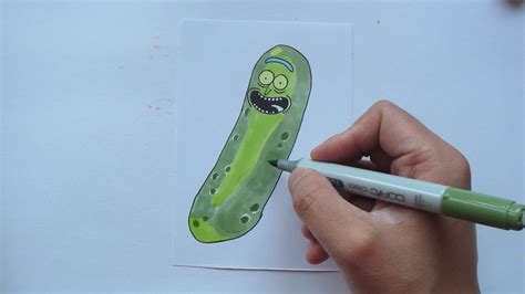 How To Draw Pickle Rick From Rick And Morty Youtube