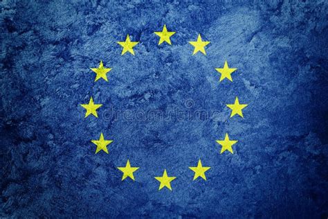 Grunge Europe Union Flag Eu Flag With Grunge Texture Stock Photo