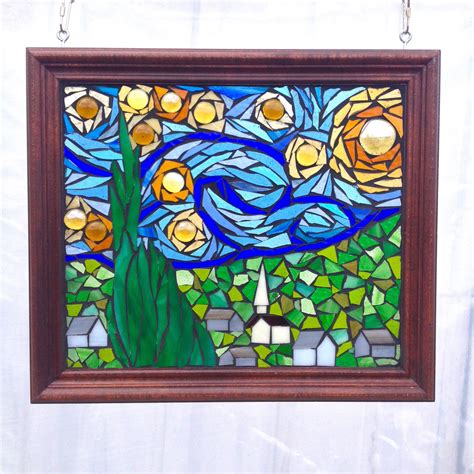 This Gorgeous Stained Glass Mosaic Panel Features A Rendition Of Van Gogh Masterpiece Starry