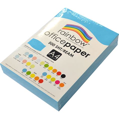Copy Paper Rainbow A4 80gsm Bright Blue 500 Sheet Ream