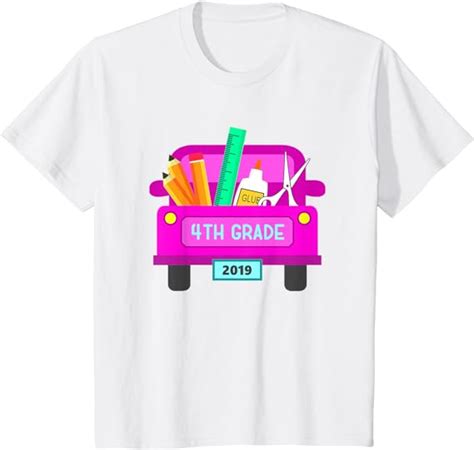 Kids 4th Grade Tshirt First Day Clothes Back To School