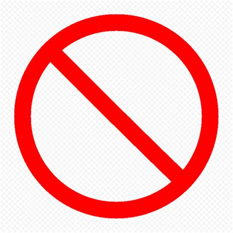 No Round Circle Symbol Sign Red Icon Download Png Citypng