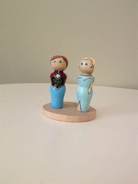 Doll Play Elsa Frozen Clothes Pins Playset Cake Toppers Anna