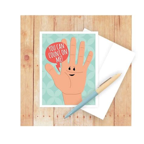 You Can Count On Me Card Support Notecard Funny Math Pun Etsy