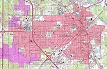 Mapa Topográfico de la Ciudad de Hattiesburg, Misisipi, Estados Unidos ...