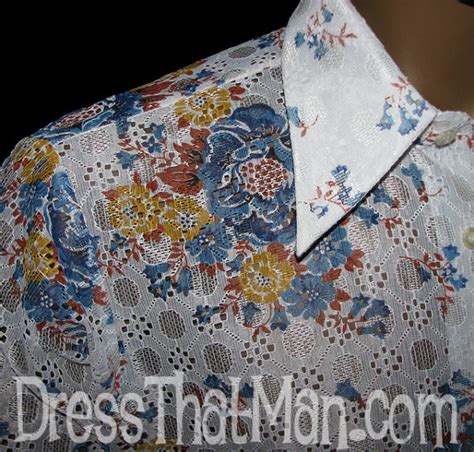 70s Vintage Butterfly Collar Vintage Mens Shirt Xl Snug Dressthatman