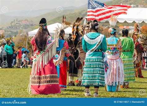 Powwow Native Americans Dressed In Full Regalia Editorial Photography