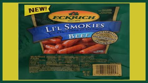 NEW Eckrich Li L Smokies Cocktail Smoked Sausage Beef REVIEW YouTube