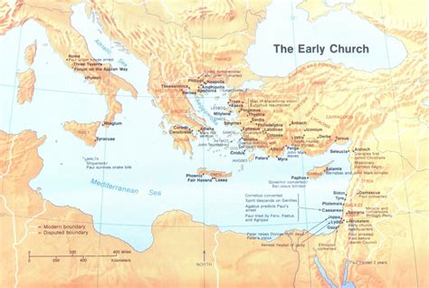 Map Showing Location Of Important Events In Early New Testament Church Bible Mapping Early