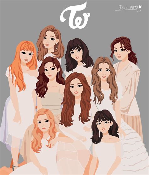 Ot9 Twice Fanart Best Friend Drawings Kpop Drawings Girls Cartoon Art