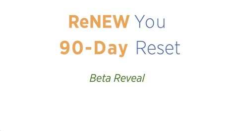 ReNEW You 90-Day Reset Beta Reveal on Vimeo