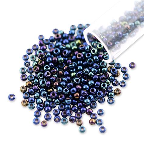 Miyuki Round Rocaille Seed Bead 11 0 Metallic Blue Ab 3 Gram Tube