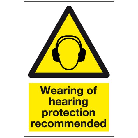 Wearing Of Hearing Protection Recommended Sign Ref Ws356 Safety