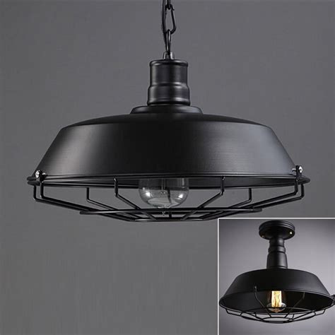 Industrial Wrought Iron Cage Pendant Lamp Steampunk Ceiling Light