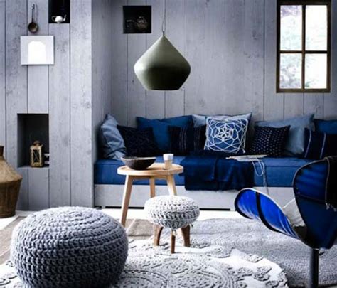 Blue And White Contemporary Living Room Ideas Eclectic