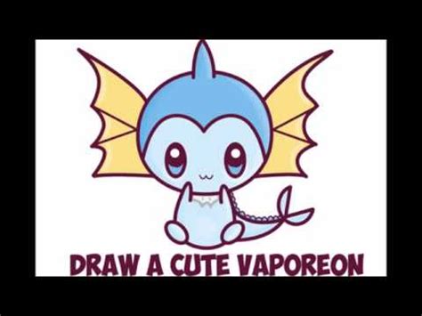 All animals (2320) all categories. How to Draw Vaporeon from Pokemon (Cute Chibi Kawaii) Easy ...