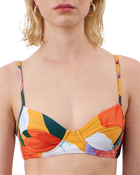 Mara Hoffman Lydia Printed Underwire Bikini Swim Top Neiman Marcus