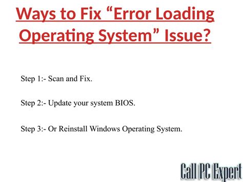 Ppt Fix Asus Laptop Error Loading Operating System Issue Powerpoint