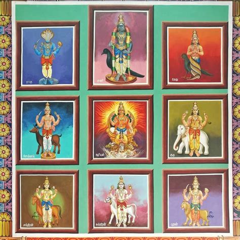 Navagraha Painting In Saneeswaran Temple Tirunallar Puducherry