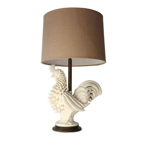 Warm light emanates through the cut out designs in the body creating a patterned glow. Italian Ceramic Rooster Lamp at 1stDibs