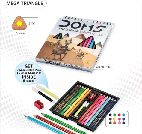 7944 Doms Mega Triangle Colour Pencils Naman Limited