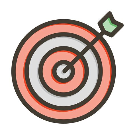 Dart Board Vector Thick Line Filled Colors Icon For Personal And