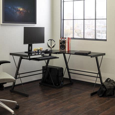 They are ideal for small space working environments such as condos, studio apartments, etc. Black Glass and Metal Corner Computer Desk | Walmart Canada