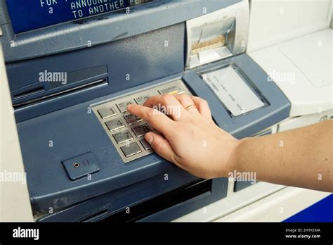Human Hand Entering Atm Banking Cash Machine Pin Code Stock Photo Alamy