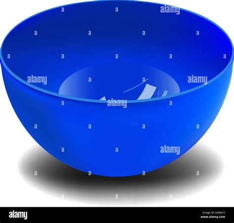 Vector Blue Plastic Bowl On White Background Stock Vector Image And Art