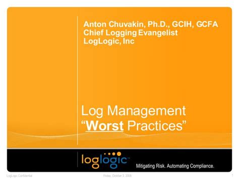 Antons Log Management Worst Practices Ppt
