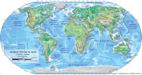 World Physical Map Physical Map Of World World Map A Physical Map Of