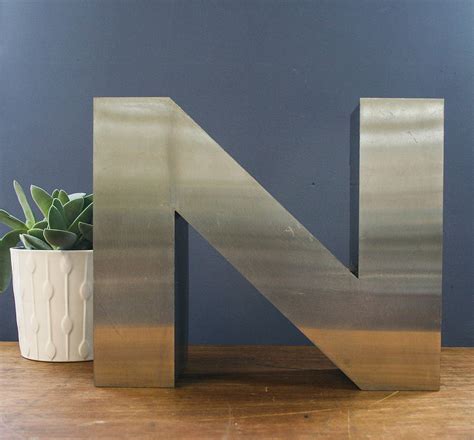 Vintage Metal Letter N By Bonnie And Bell